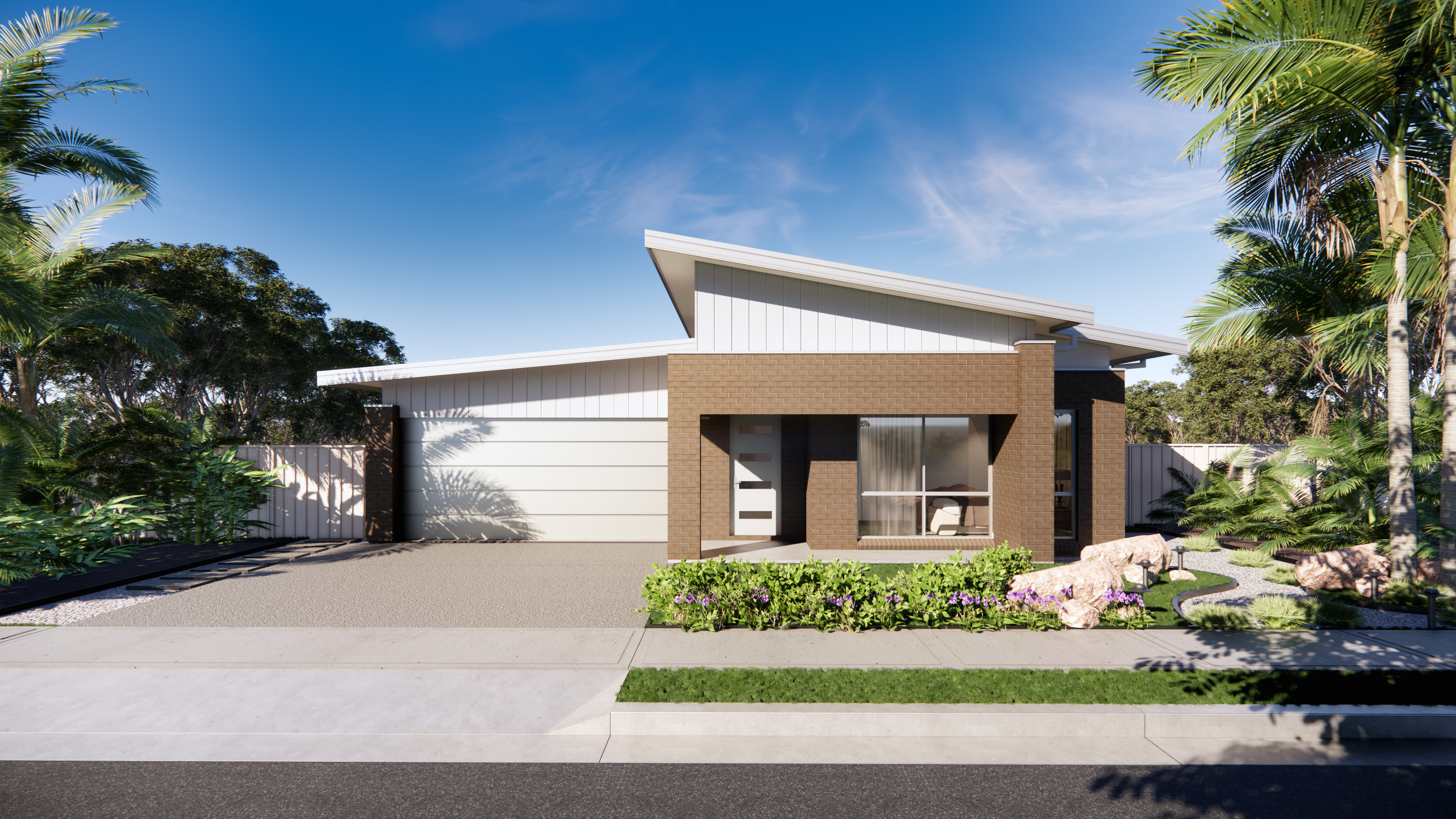 Serene Coastal enhanced light wide facade